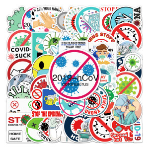 50pcs  Nurse virus protection  graffiti stickers decorative suitcase notebook waterproof detachable stickers