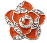 20MM Orange design enamel Rhinestone Metal snap buttons