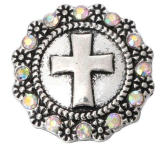 20MM  Color white design enamel Rhinestone Metal snap buttons