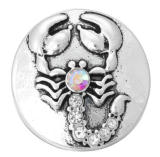 20MM  Color white design enamel Rhinestone Metal snap buttons
