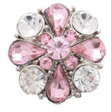 20MM pink design enamel Rhinestone Metal snap buttons