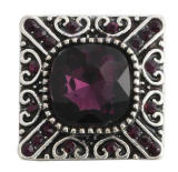 20MM Purple design enamel Rhinestone Metal snap buttons