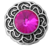 20MM  rose Red design enamel Rhinestone Metal snap buttons
