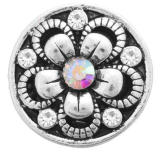 20MM  Color white design enamel Rhinestone Metal snap buttons