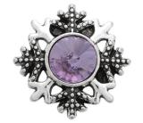 20MM Light purple design enamel Rhinestone Metal snap buttons