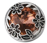 20MM Orange design enamel Rhinestone Metal snap buttons
