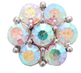 20MM  Color white design enamel Rhinestone Metal snap buttons