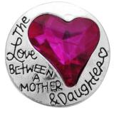 20MM  rose Red design enamel Rhinestone Metal snap buttons