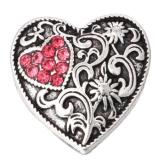 20MM  rose Red design enamel Rhinestone Metal snap buttons