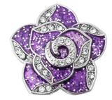 20MM  purple design enamel Rhinestone Metal snap buttons