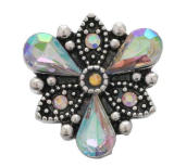 20MM  Color white design enamel Rhinestone Metal snap buttons