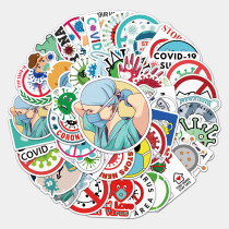 50pcs  Nurse virus protection  graffiti stickers decorative suitcase notebook waterproof detachable stickers