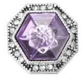 20MM Light purple design enamel Rhinestone Metal snap buttons