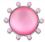 20MM pink design enamel Rhinestone Metal snap buttons