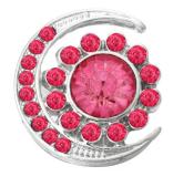 20MM  rose Red design enamel Rhinestone Metal snap buttons