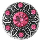 20MM  rose Red design enamel Rhinestone Metal snap buttons