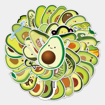 50pcs  avocado  graffiti stickers decorative suitcase notebook waterproof detachable stickers