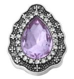 20MM Light purple design enamel Rhinestone Metal snap buttons