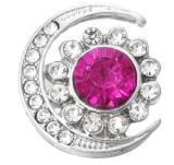 20MM  rose Red design enamel Rhinestone Metal snap buttons