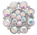 20MM  Color white design enamel Rhinestone Metal snap buttons