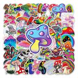 50pcs Psychedelic mushroom  graffiti stickers decorative suitcase notebook waterproof detachable stickers