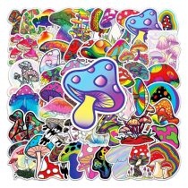 50pcs Psychedelic mushroom  graffiti stickers decorative suitcase notebook waterproof detachable stickers