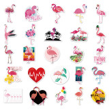 50pcs Flamingo graffiti stickers decorative suitcase notebook waterproof detachable stickers