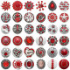 20MM Red design enamel Rhinestone Metal snap buttons