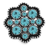 20MM Blue design enamel Rhinestone Metal snap buttons