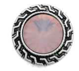 20MM pink design enamel Rhinestone Metal snap buttons