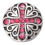 20MM  rose Red design enamel Rhinestone Metal snap buttons