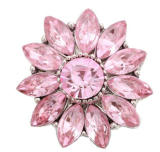 20MM pink design enamel Rhinestone Metal snap buttons