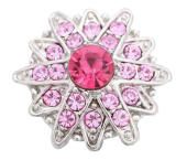 20MM pink design enamel Rhinestone Metal snap buttons