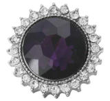 20MM Purple design enamel Rhinestone Metal snap buttons