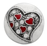 20MM Red design enamel Rhinestone Metal snap buttons