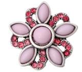 20MM  rose Red design enamel Rhinestone Metal snap buttons