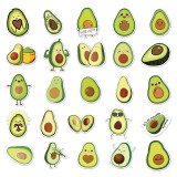 50pcs  avocado  graffiti stickers decorative suitcase notebook waterproof detachable stickers