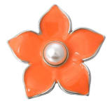 20MM Orange design enamel Rhinestone Metal snap buttons