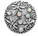 20MM  Color white design enamel Rhinestone Metal snap buttons