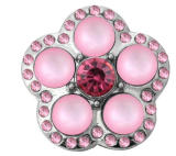 20MM pink design enamel Rhinestone Metal snap buttons