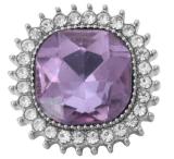 20MM Light purple design enamel Rhinestone Metal snap buttons