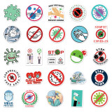 50pcs  Nurse virus protection  graffiti stickers decorative suitcase notebook waterproof detachable stickers
