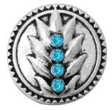 20MM Blue design enamel Rhinestone Metal snap buttons