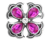 20MM  rose Red design enamel Rhinestone Metal snap buttons