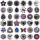 20MM Purple design enamel Rhinestone Metal snap buttons