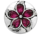 20MM  rose Red design enamel Rhinestone Metal snap buttons