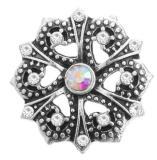 20MM  Color white design enamel Rhinestone Metal snap buttons