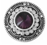 20MM Purple design enamel Rhinestone Metal snap buttons