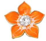 20MM Orange design enamel Rhinestone Metal snap buttons