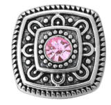 20MM pink design enamel Rhinestone Metal snap buttons